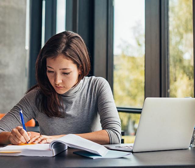 woman at a desk